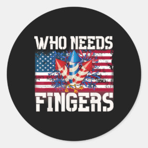 Wie heeft er vuurwerk nodig? ronde sticker