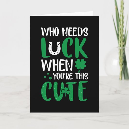 Wie heeft geluk nodig als je een leuke St. Patrick Kaart (Voorkant)