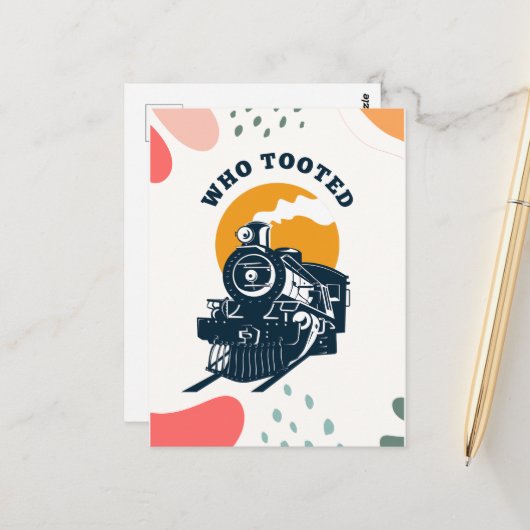 Wie heeft gestemd, stoomtrein en spoorweg briefkaart (Voorkant / Achterkant in situ)