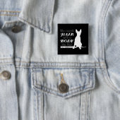 "Wie heeft haar nodig?" Buton Vierkante Button 5,1 Cm (In situ)