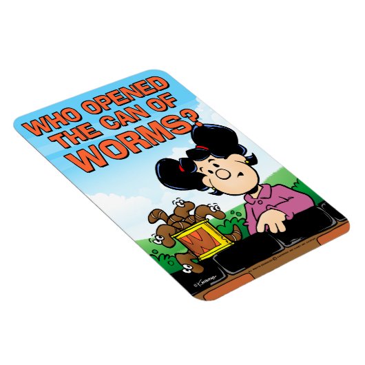 Wie heeft het blik van de Worms geopend Magneet (Rechterzijde)