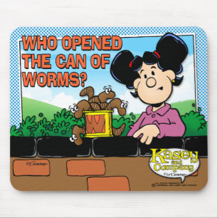 Wie heeft het blik van de Worms geopend Muismat