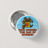 Wie heeft het blik van de Worms geopend Ronde Button 3,2 Cm (Voorkant /achterkant)
