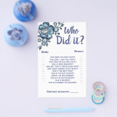 Wie heeft het gedaan met de Shower Game Card Blue  Flyer (Enkel)