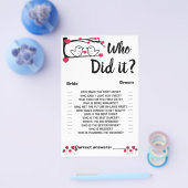 Wie heeft het gedaan Shower Game Card Love Bird Flyer (Enkel)