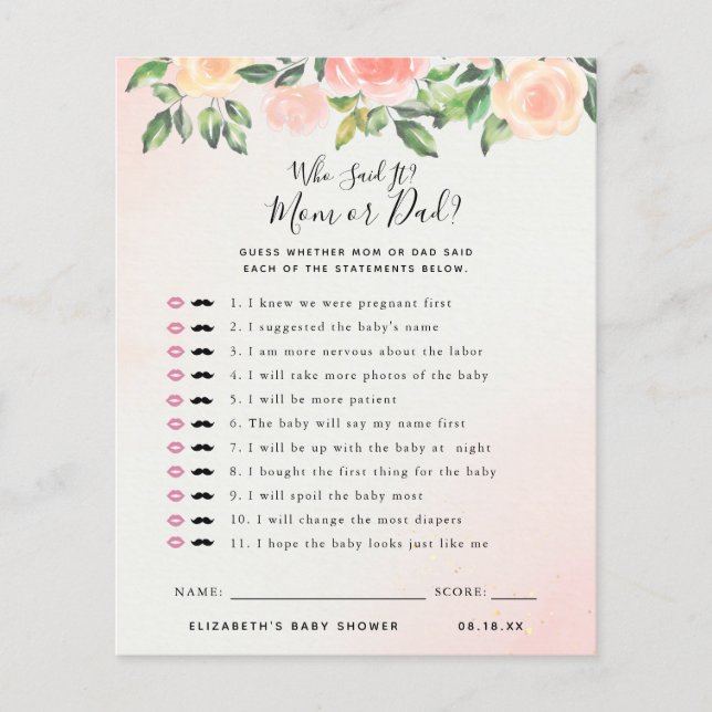 Wie heeft het gezegd | BABY SHOWER (Voorkant)