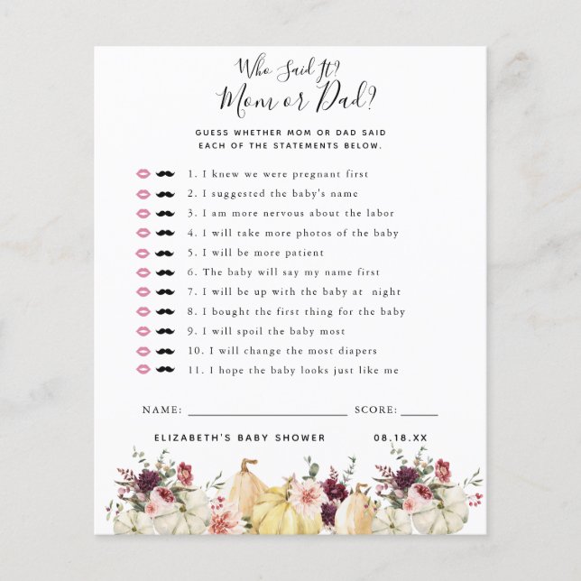 Wie heeft het gezegd | BABY SHOWER (Voorkant)