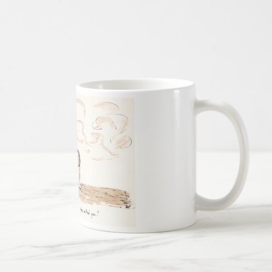 "wie heeft je gevraagd?" koffiemok (Rechts)