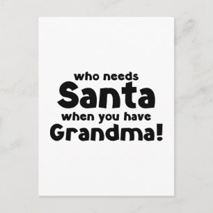 Wie heeft Kerstman nodig als je oma hebt! Feestdagenkaart