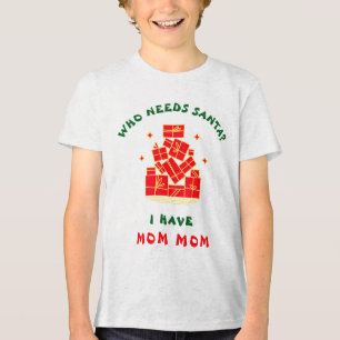 Wie heeft Kerstman nodig? Ik heb Oma Oma Kerstmis Tri-Blend Shirt