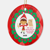 Wie heeft Kerstman nodig Oma & Opa Elf Ornament (Links)