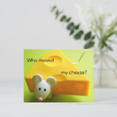 Wie heeft mijn kaas verplaatst? aankondigingskaart (Staand voorkant)
