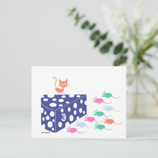 Wie heeft mijn kaas verplaatst? briefkaart (Staand voorkant)