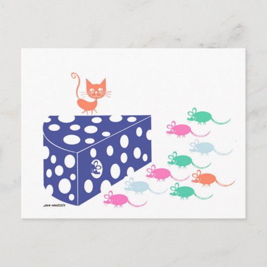 Wie heeft mijn kaas verplaatst? briefkaart (Voorkant)