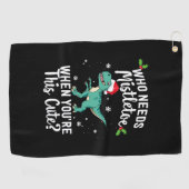 Wie heeft Mistletoe nodig als je dit Schattigee ke Golfhanddoek (Horizontaal)