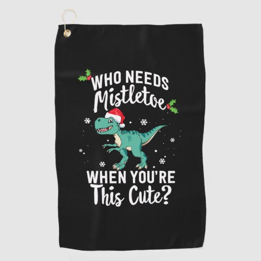 Wie heeft Mistletoe nodig als je dit Schattigee ke Golfhanddoek (Voorkant)