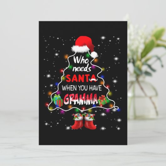 Wie heeft santa nodig als je gramma hebt save the date (Staand voorkant)