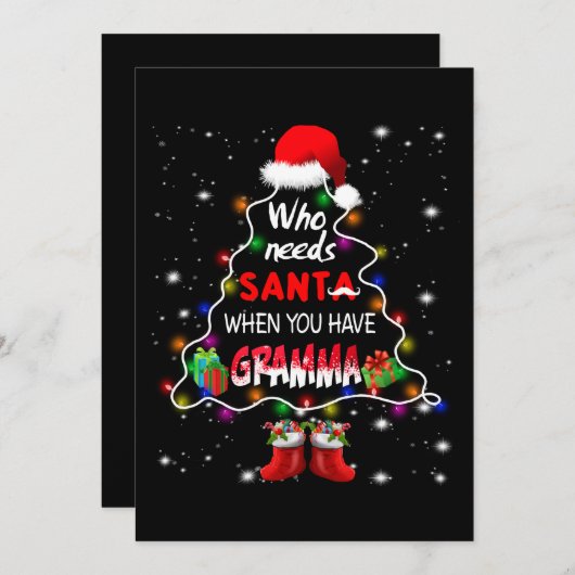 Wie heeft santa nodig als je gramma hebt save the date (Voorkant / Achterkant)