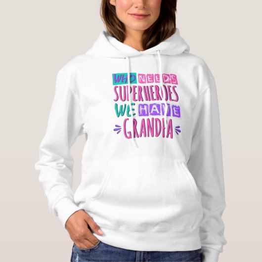 Wie heeft superhelden nodig die we opa hebben hoodie (Voorkant)