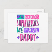 Wie heeft superhelden nodig, we hebben papa briefkaart (Voorkant / Achterkant)