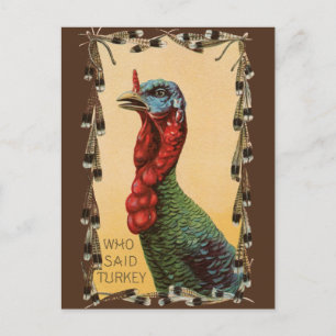 Wie heeft Turkije gezegd??? Grappig Thanksgiving B Feestdagenkaart