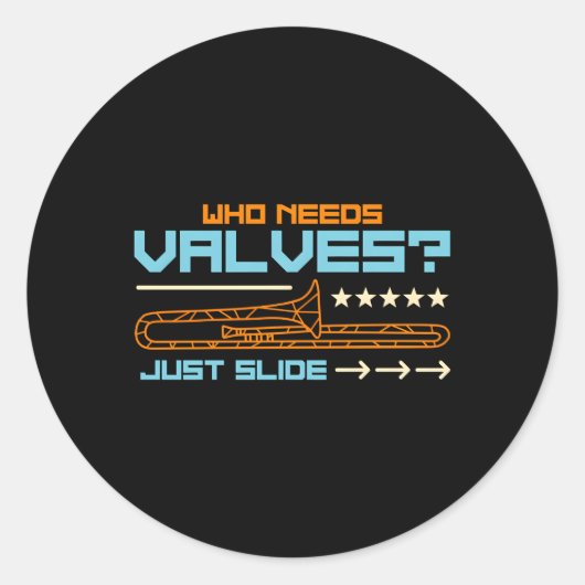 Wie heeft Valves een grote trombone marching band  Ronde Sticker (Voorkant)
