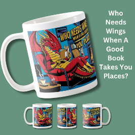 Wie heeft vleugels nodig als een goed boek je erge koffiemok