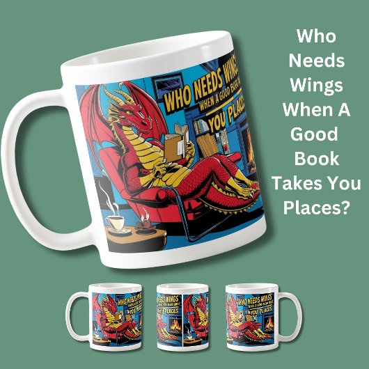 Wie heeft vleugels nodig als een goed boek je erge koffiemok