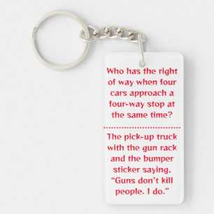 "Wie heeft voorrang?" Acryl sleutelhanger