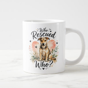 Wie heeft wie gered? Reddingshond Watercolor Desig Grote Koffiekop