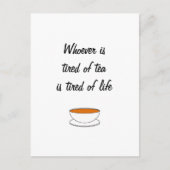 Wie het moe is van de theeslogan - moe van het lev briefkaart (Voorkant)