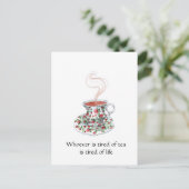 Wie het moe is van de theeslogan - moe van het lev briefkaart (Staand voorkant)