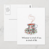 Wie het moe is van de theeslogan - moe van het lev briefkaart (Voorkant / Achterkant)