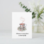 Wie het moe is van de theeslogan - moe van het lev briefkaart (Staand voorkant)