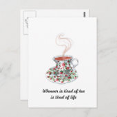 Wie het moe is van de theeslogan - moe van het lev briefkaart (Voorkant / Achterkant)