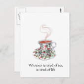 Wie het moe is van de theeslogan - moe van het lev briefkaart (Voorkant / Achterkant)