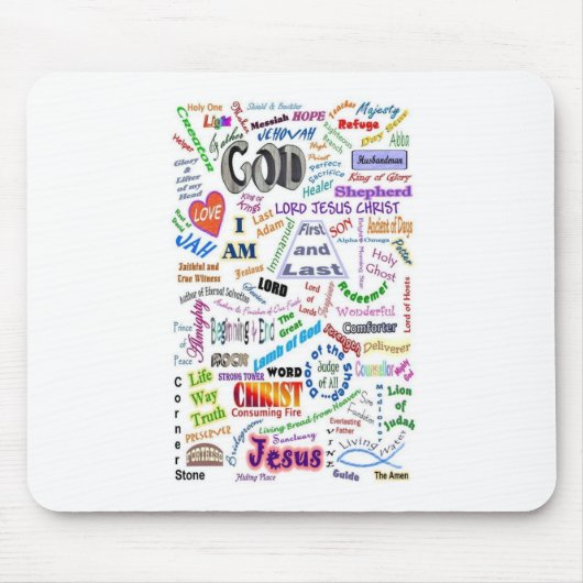 Wie hij is...Namen van God Muismat (Voorkant)