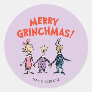 Wie Houden Elkaars Hand Merry Grinchmas Ronde Sticker