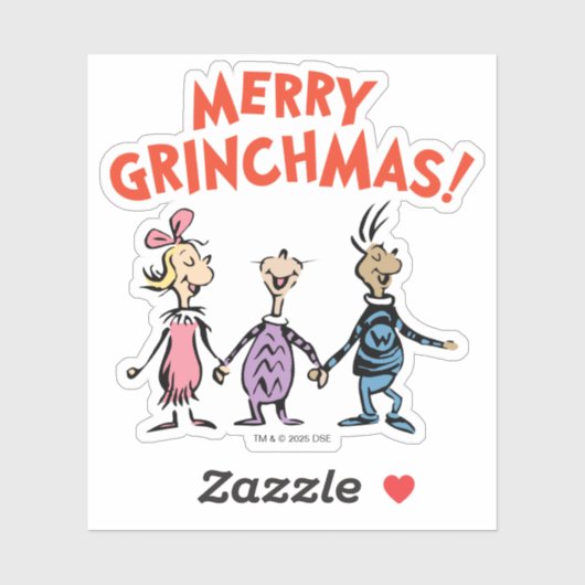Wie Houden Elkaars Hand Merry Grinchmas Sticker (Vel)