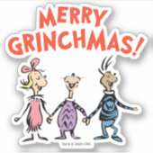 Wie Houden Elkaars Hand Merry Grinchmas Sticker (Voorkant)