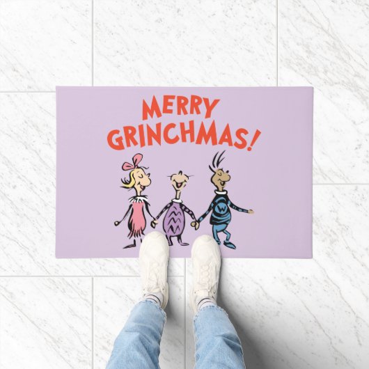 Wie Houden Elkaars Handen Prettig Grinchkerstfeest Deurmat (Binnen)
