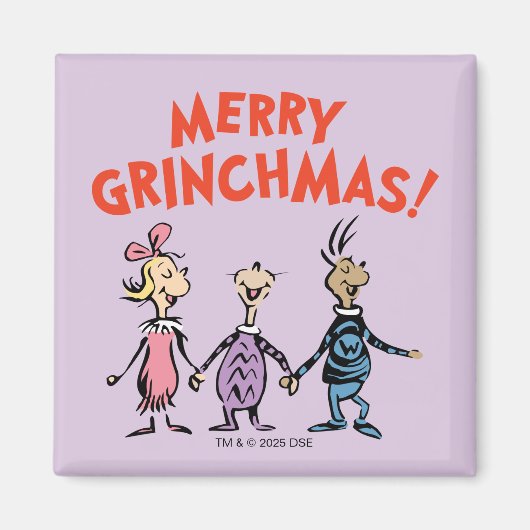 Wie Houden Elkaars Handen Prettig Grinchkerstfeest Magneet (Voorkant)