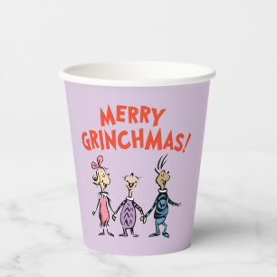 Wie Houden Elkaars Handen Prettig Grinchkerstfeest Papieren Bekers