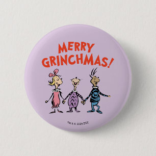 Wie Houden Elkaars Handen Prettig Grinchkerstfeest Ronde Button 5,7 Cm
