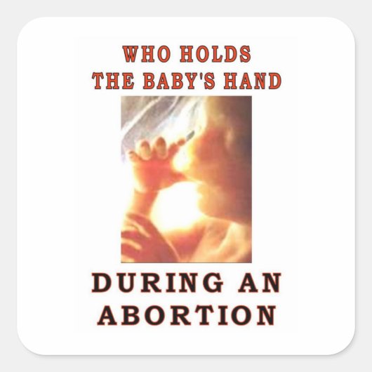 WIE HOUDT DE BABY'S HAND VIERKANTE STICKER (Voorkant)