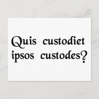 Wie houdt de bewakers in de gaten? briefkaart