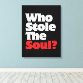 Wie houdt de soep tegen? canvas afdruk (Insitu (Houten vloer))