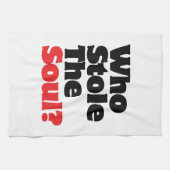 Wie houdt de soep tegen? theedoek (Horizontaal)