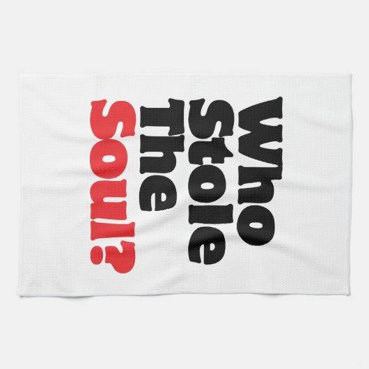 Wie houdt de soep tegen? theedoek (Horizontaal)