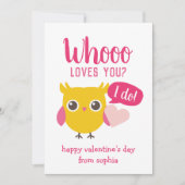 Wie houdt je Uil Kinder School Valentijnse Kaarten (Voorkant)